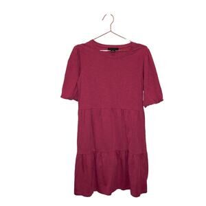 Sanctuary balloon sleeve tiered berry dress size XS